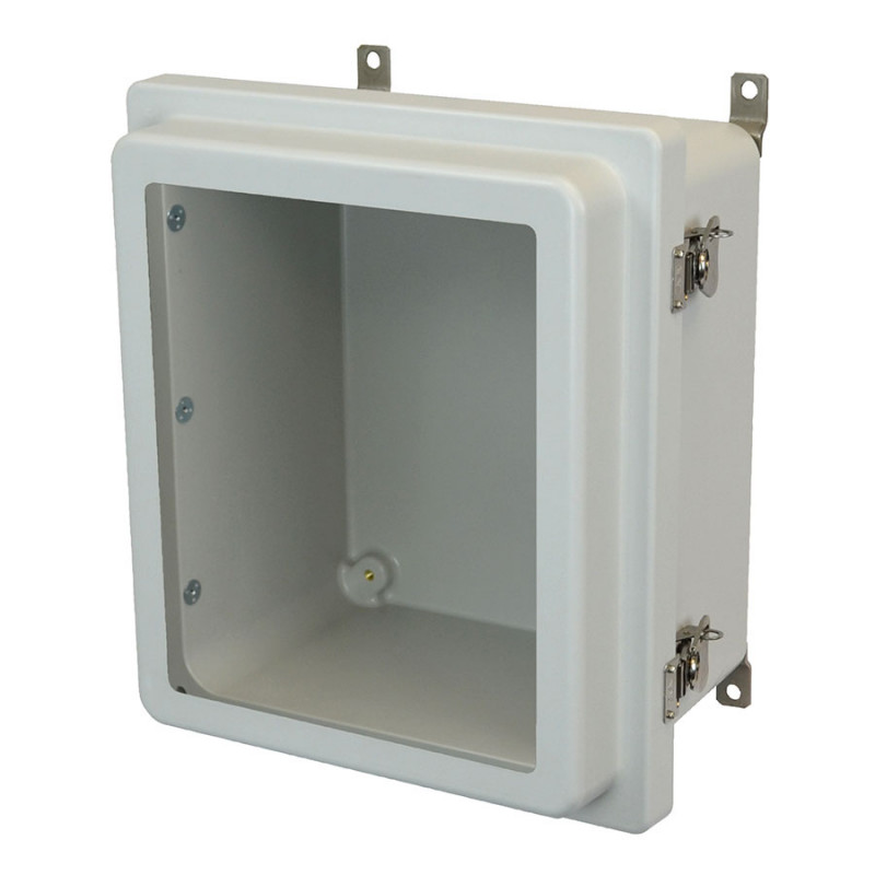 Allied Moulded Enclosure AM-R Series JIC Size 16x14 Twist Latch Hinged Window Cover, p/n# AM1648RTW