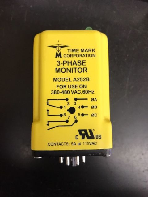 Time Mark 3-PH Power Monitor DP Relay, p/n# A252B-480VAC
